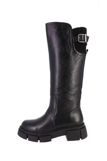 Picture of MISS LIZA 40134 R002-02 SA Black-Leather Women Boots