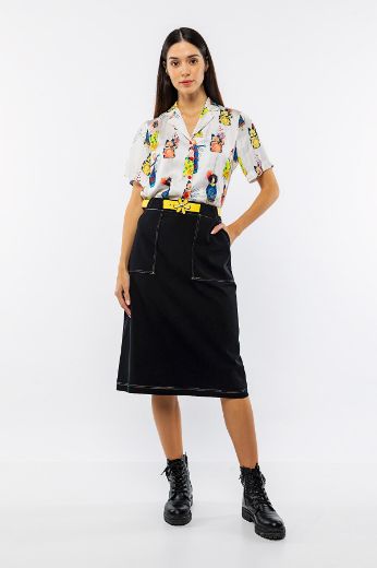 Picture of Vivento E-2832 BLACK  Plus Size Women Skirt 