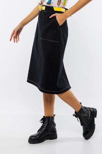 Picture of Vivento E-2832 BLACK  Plus Size Women Skirt 