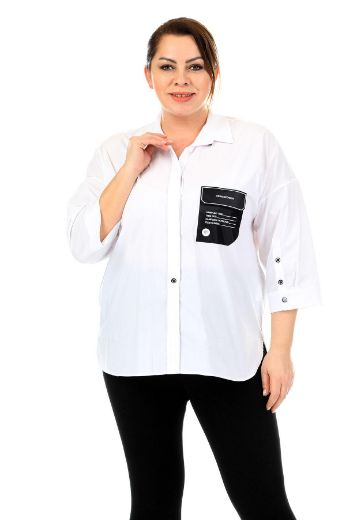 Picture of ROXELAN RBP6604xl ECRU Plus Size Women Shirt 