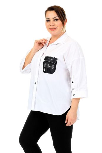 Picture of ROXELAN RBP6604xl ECRU Plus Size Women Shirt 