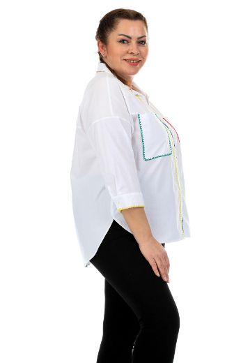 Picture of ROXELAN RBP6573xl ECRU Plus Size Women Shirt 