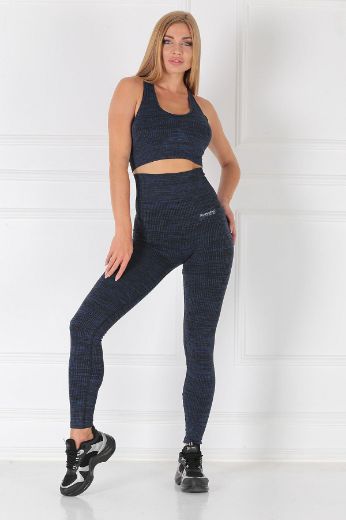 Picture of Penyelux A7122V1 ACTIVEWEAR SEAMLESS TANK TOP-TAYT TAKIM NAVY BLUE Women Tight