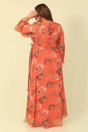Picture of Wioma 4224xl ORANGE Plus Size Women Dress 