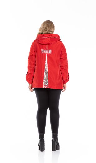 Picture of Aysel 61690-44 RED Women Puffer Coat Plus Size
