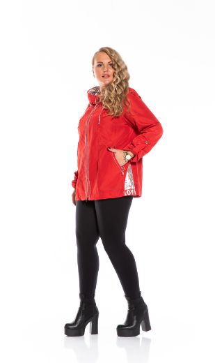 Picture of Aysel 61690-50 RED Women Puffer Coat Plus Size