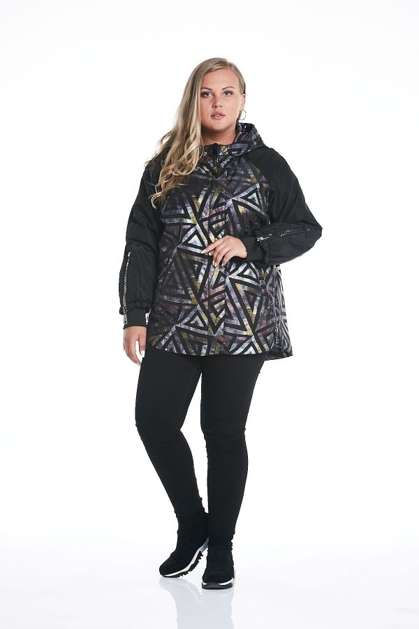 Picture of Aysel 61716-50 BLACK Plus Size Women Puffer Coat 