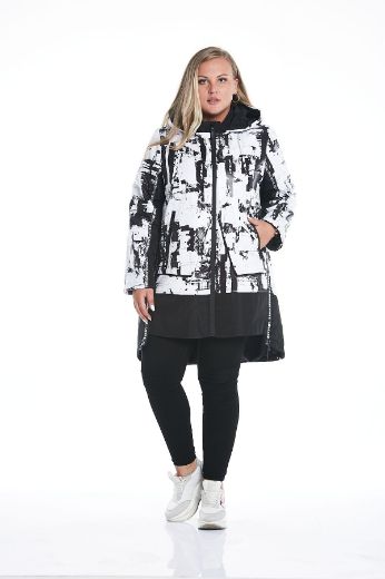 Picture of Aysel 61462-50 BLACK Plus Size Women Puffer Coat 