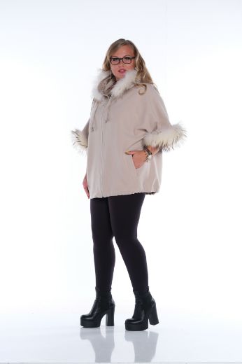 Picture of Aysel 3890-50 BEIGE Plus Size Women Jacket 