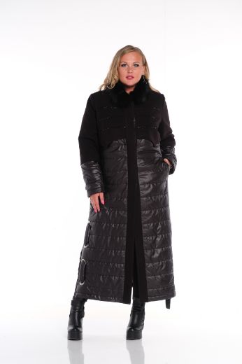 Picture of Aysel 10381-44 BLACK Plus Size Women Coat 