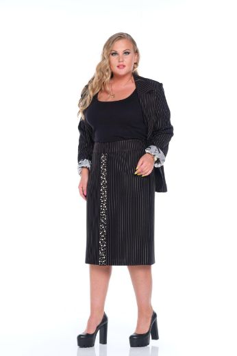 Picture of Aysel 50660-50 BLACK  Plus Size Women Skirt 