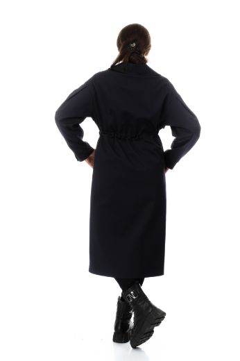 Picture of To-see 7115XL NAVY BLUE  Plus Size Women Trenchcoat