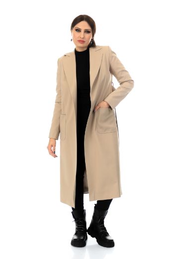 Picture of To-see 7110XL CREAM  Plus Size Women Trenchcoat