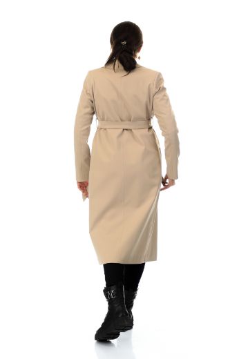 Picture of To-see 7110XL CREAM  Plus Size Women Trenchcoat