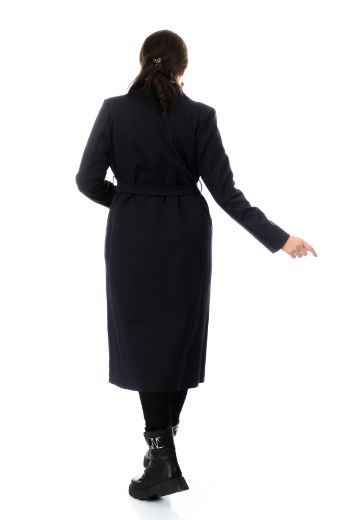 Picture of To-see 7110XL NAVY BLUE  Plus Size Women Trenchcoat