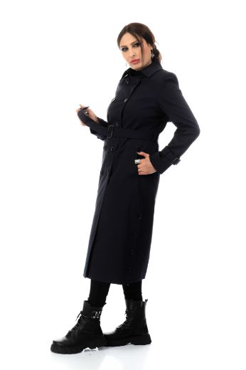 Picture of To-see 7111XL NAVY BLUE  Plus Size Women Trenchcoat