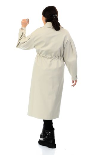 Picture of To-see 7115XL STONE  Plus Size Women Trenchcoat