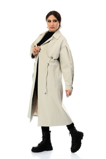 Picture of To-see 7115XL STONE  Plus Size Women Trenchcoat