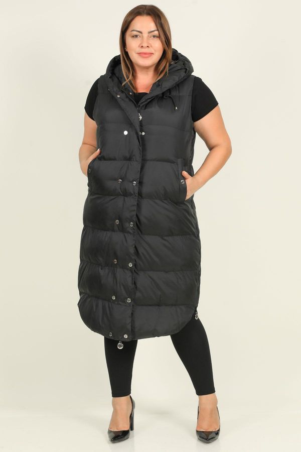Picture of Lasagrada L11757xl BLACK Plus Size Women Vest