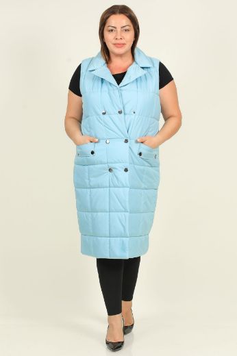 Picture of Lasagrada 11727xl LIGHT BLUE Plus Size Women Vest