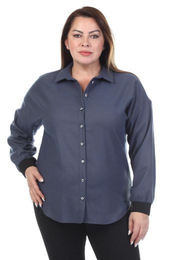 ROXELAN RBP6930xl LACIVERT Büyük Beden Kadın Bluz resmi