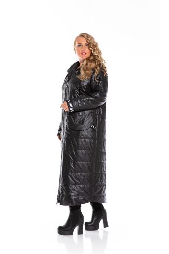 Picture of Aysel 10377-44 BLACK Plus Size Women Coat 