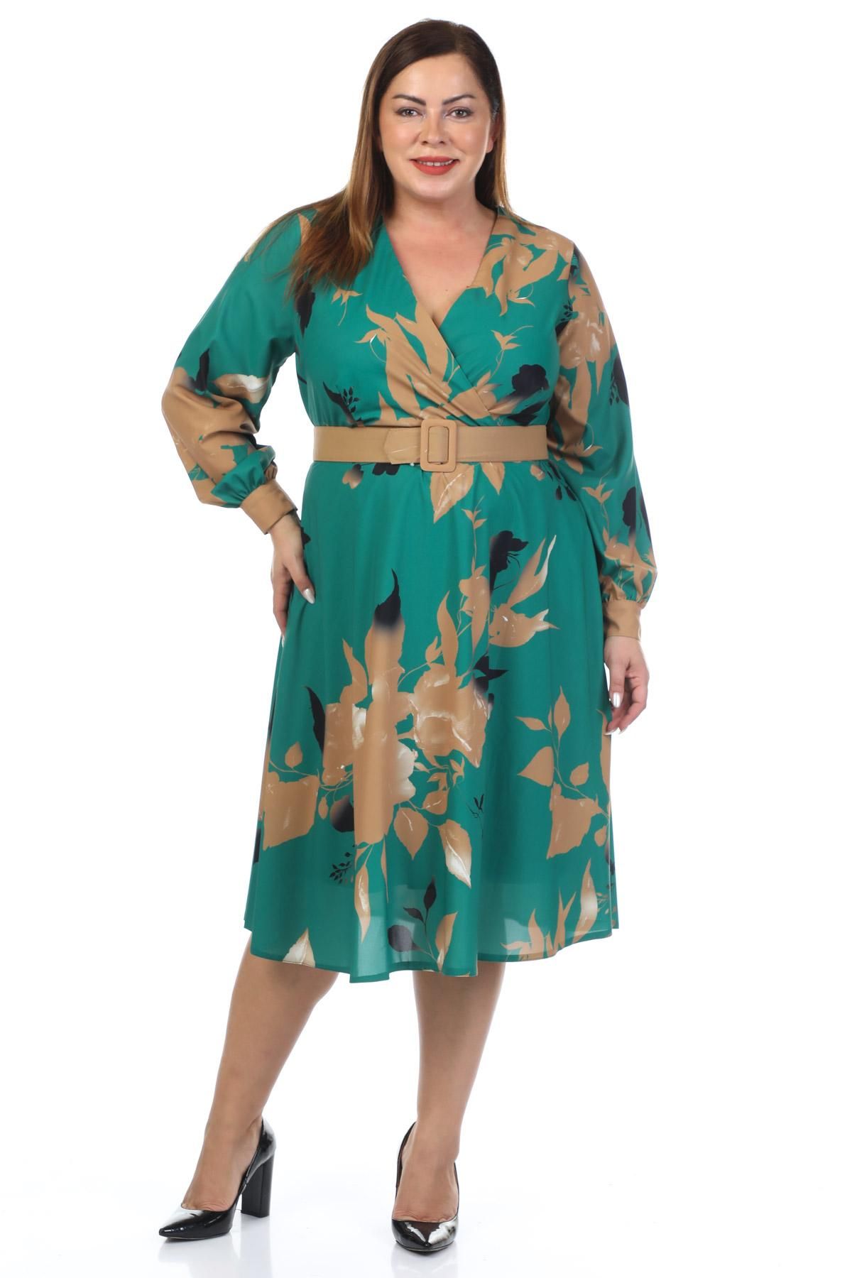 Wioma 4262xl BROWN Plus Size Women Dress | Dosso Dossi