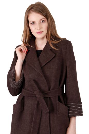 Picture of Renata 5933 DARK BROWN Plus Size Women Coat 