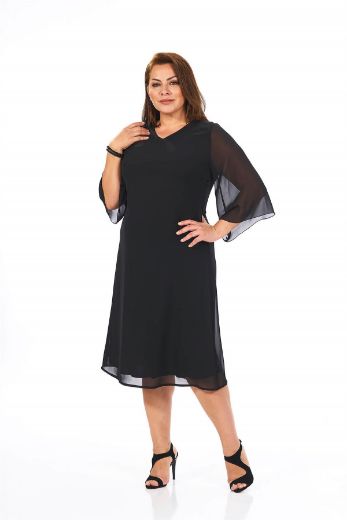 Picture of LİLAS XXL 1020 BLACK Women Evening Dress