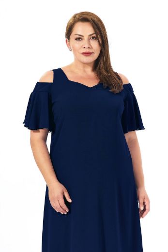 Picture of LİLAS XXL 1008 NAVY BLUE Women Evening Dress