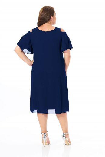 Picture of LİLAS XXL 1008 NAVY BLUE Women Evening Dress