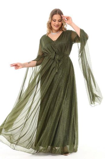 Изображение Angelino Boutique Shop 8067 ЦВЕТ ХАКИ Вечернее платье большого размера