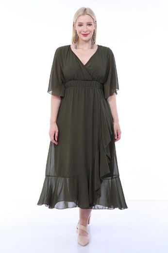 Изображение Angelino Boutique Shop 8020 ЦВЕТ ХАКИ Вечернее платье большого размера
