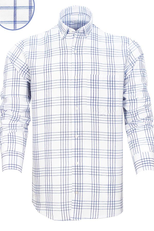 Picture of VARETTA PANO1026 WHITE-BLUE Men Shirt