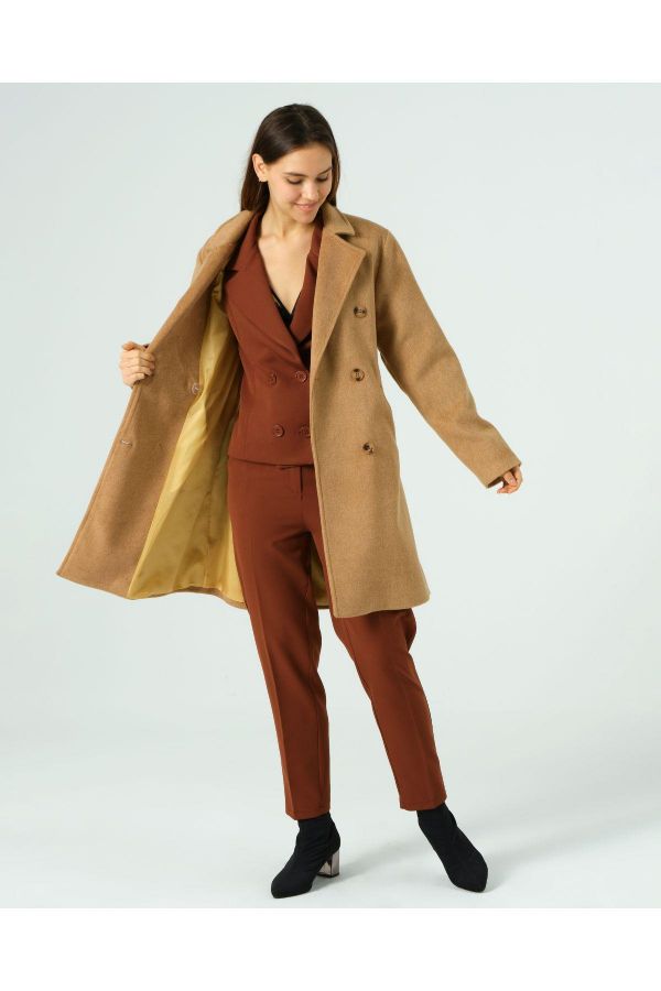 Picture of OFFO 2303375020 CAMEL Women Coat