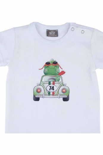 Picture of Best Kids BB23YE10402 WHITE-GREEN Baby Suit