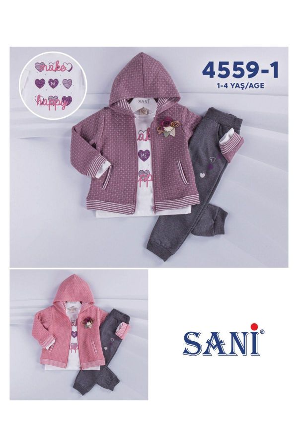 Picture of Sani Kids 4559-1 PINK Girl Suit