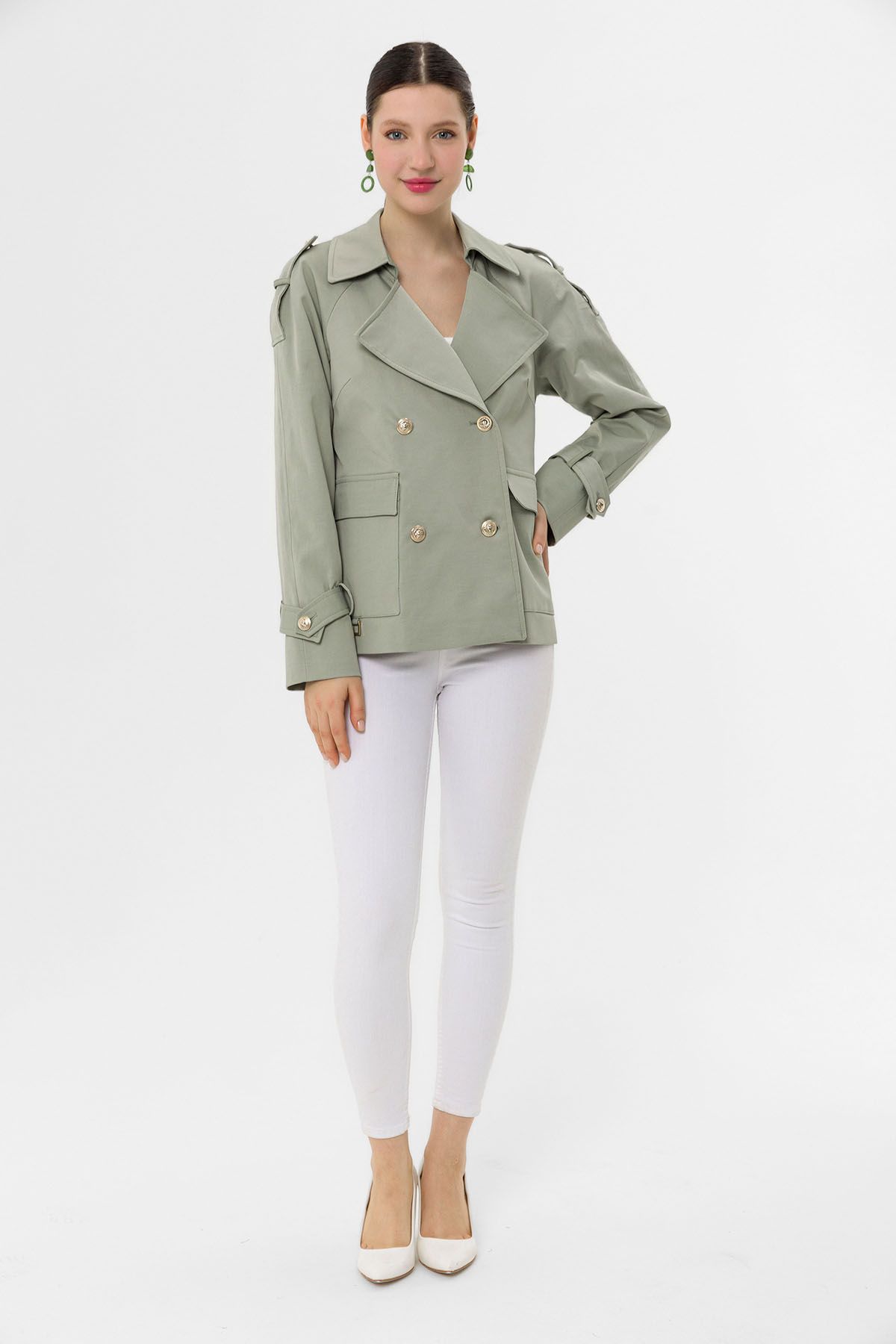 Khaki military store jacket ladies