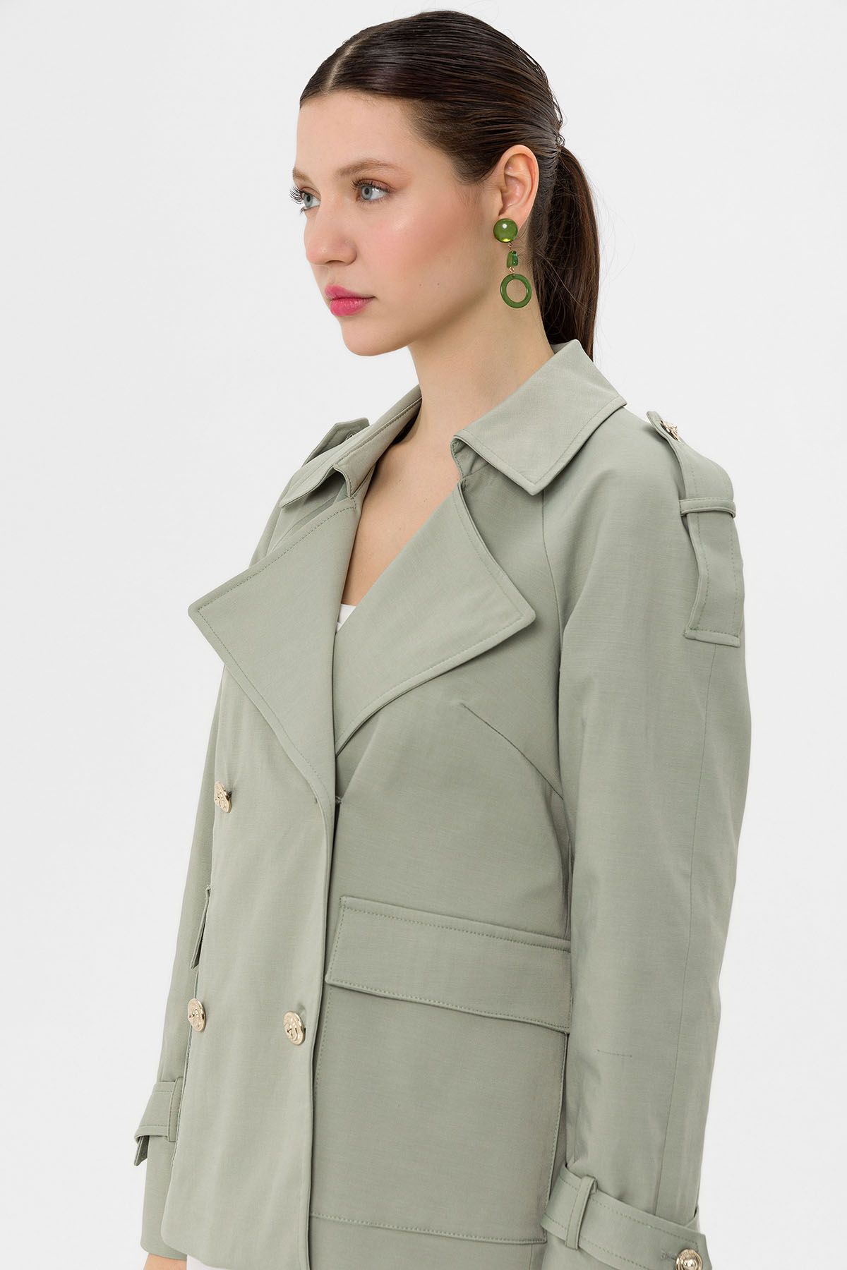 Khaki on sale overcoat women's