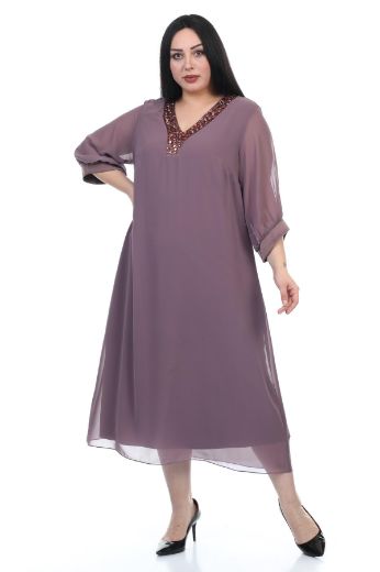 Picture of Wioma 7033xl LILAC Plus Size Women Dress 
