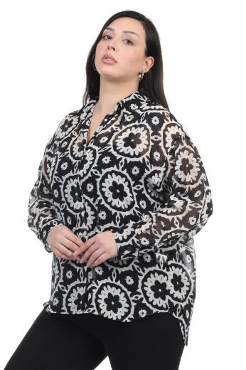 Picture of Mira Mia Y239226xl BLACK Plus Size Women Shirt 