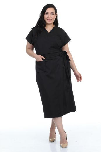Picture of Mira Mia Y239610xl BLACK Plus Size Women Dress 