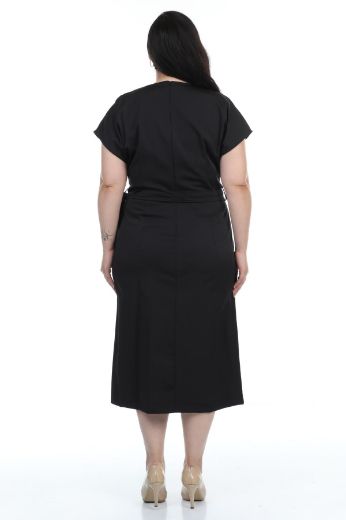 Picture of Mira Mia Y239610xl BLACK Plus Size Women Dress 