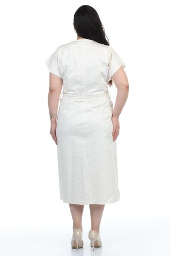 Picture of Mira Mia Y239608xl ECRU Plus Size Women Dress 