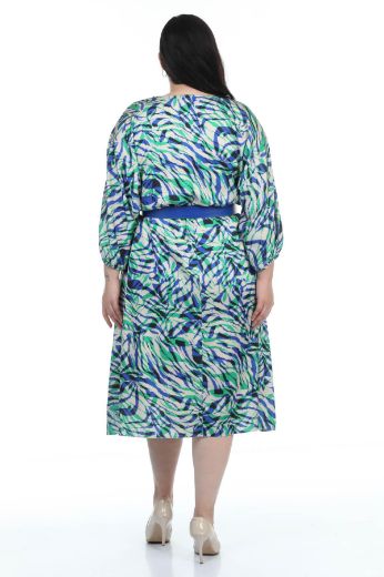Picture of ROXELAN RDP8196xl BLUE Plus Size Women Dress 