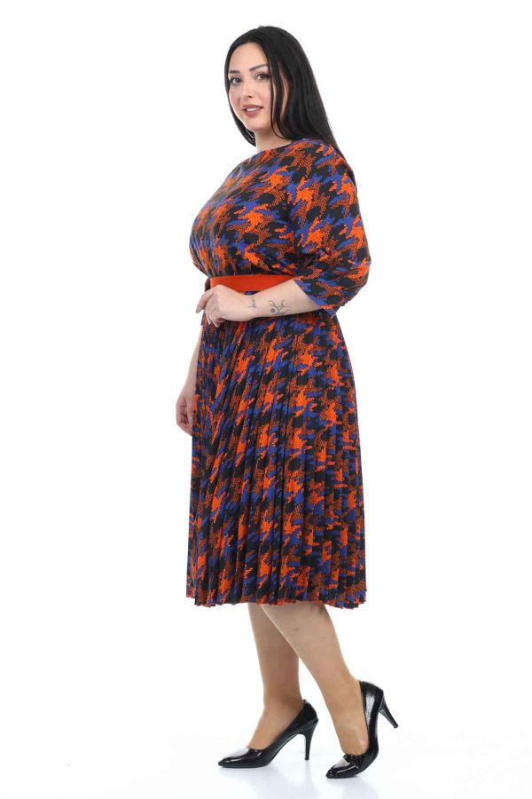 Picture of ROXELAN RDP8190xl ORANGE Plus Size Women Dress 