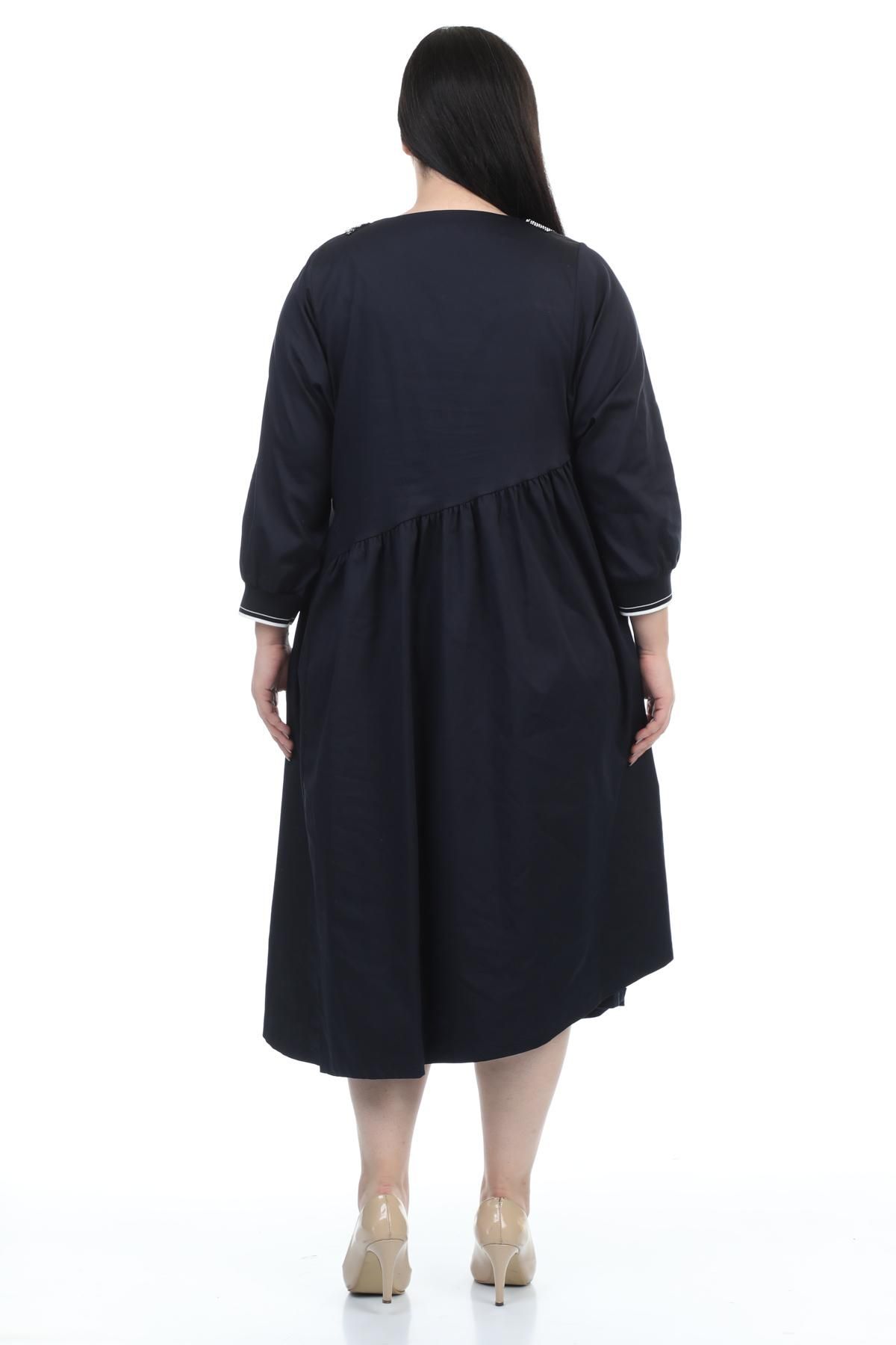 Tessy 7452xl DARK NAVYBLUE Plus Size Women Dress | Dosso Dossi