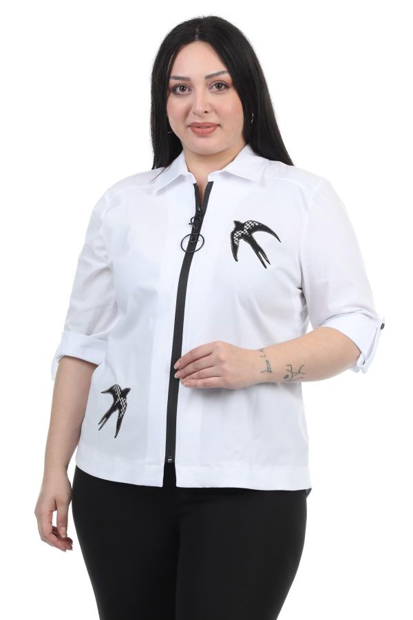 Picture of Aras 7340xl WHITE Plus Size Women Blouse 