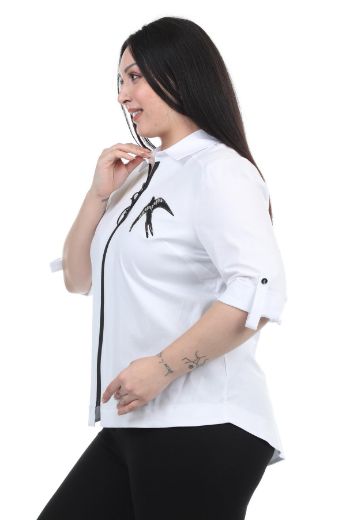 Picture of Aras 7340xl WHITE Plus Size Women Blouse 