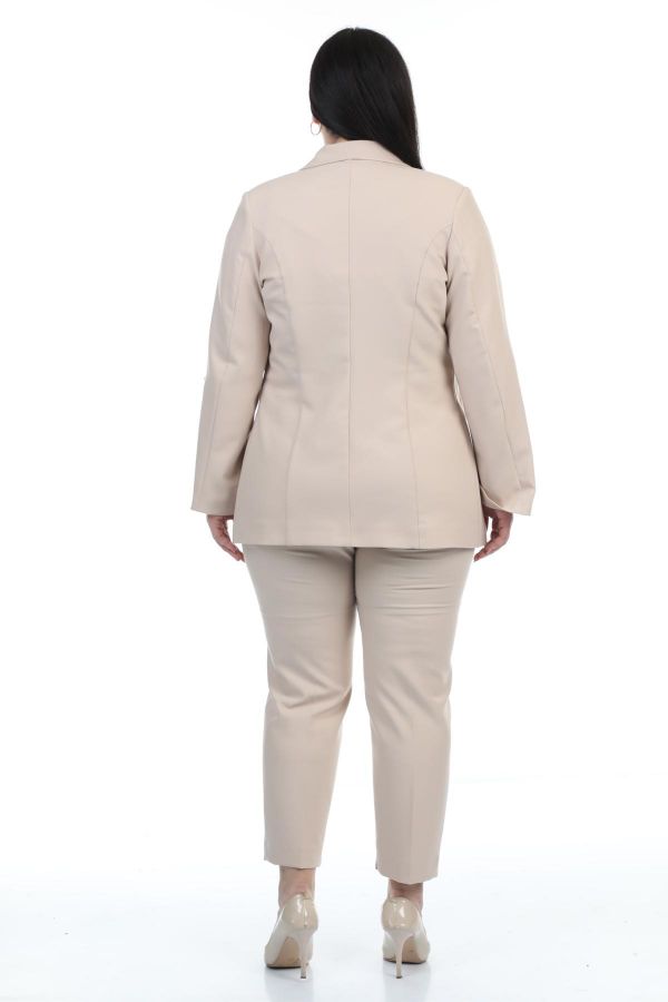 Picture of Womma 73453xl BEIGE Plus Size Women Suit